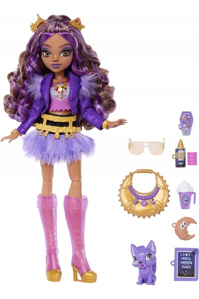 NO BRAND Lalka Fantasy cu animal de companie lup și accesorii de modă
