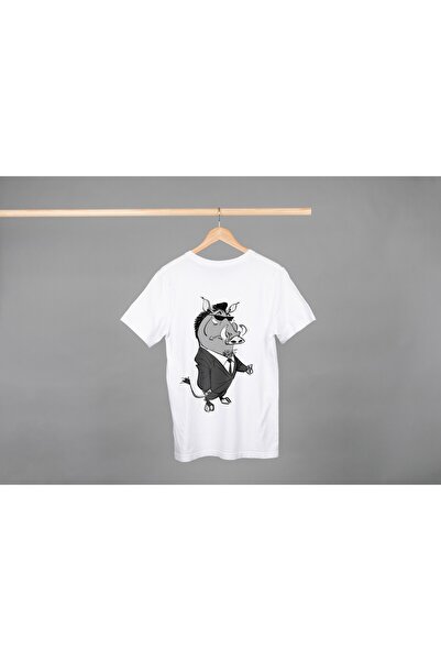 Noname Tricou Unisex Bumbac Premium Casual " Porc la costum " Inscriptie