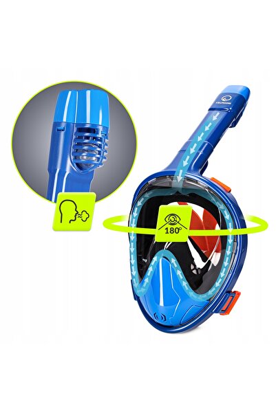 NO BRAND Mască de scufundare integrală panoramică cu snorkel pliabil