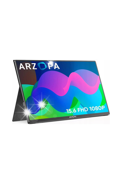 Arzopa Monitor portabil A1 Gamut, cu unghi reglabil, 15.6'', 2x USB-C, Mini HDMI