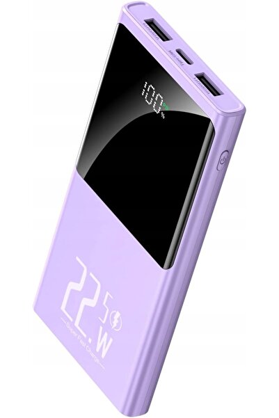 NO BRAND Baterie externă 10000mAh USB/USB-C QC PD Cablu încorporat Afișaj dig...