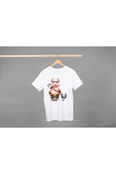 Noname Tricou Unisex Bumbac Premium Casual " Porc ciocan " Inscriptie