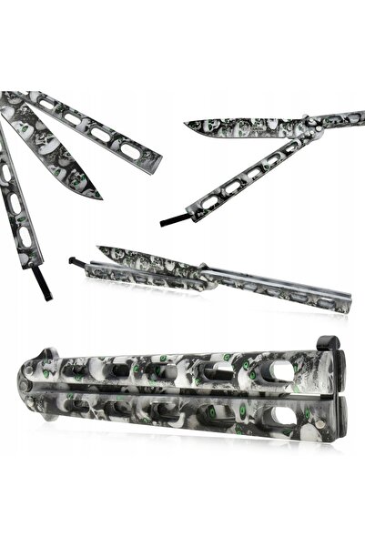 NO BRAND Mâner de cuțit fluture, balisong, decorat