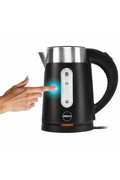 eldom Fierbător electric fără fir de călătorie, negru, mic, 0,8L, 1000W