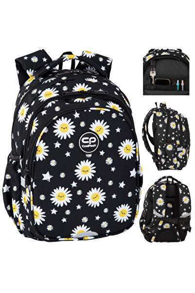NO BRAND Coolpack rucsac școlar cu multiple compartimente, alb, negru, 19 l