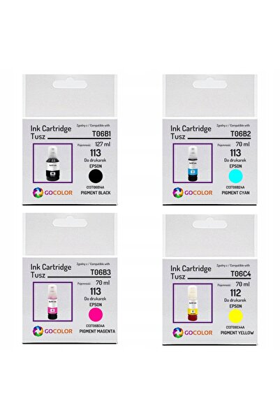 NO BRAND Set de 4 cerneală nouă 113 CMYK pentru Epson Ecotank ET-16150 ET-166...