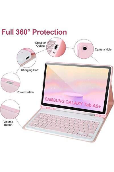NO BRAND Husă cu tastatură pentru Samsung Galaxy Tab A9+ Plus 11 2023 X210 / ...