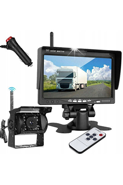 NO BRAND Cameră de marșarier wireless Wi-Fi HD IR 12V-24V pentru autobuz și c...