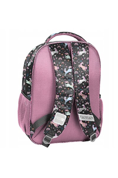 NO BRAND Rucsac școlar cu multiple compartimente Paso Negru, Roz, Multicolor ...