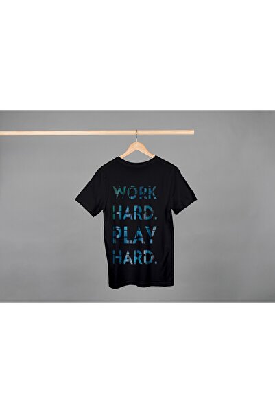Noname Tricou Unisex Bumbac Premium Casual " Munceste din greu, Joaca din gre...