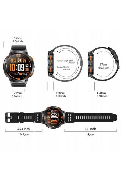 NO BRAND Smartwatch pentru bărbați, apel Bluetooth, ecran tactil de 1.85 inch...