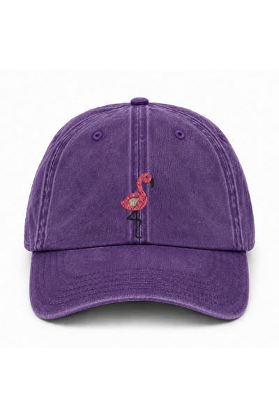 WeavedCo Flamingo Embroidered Unisex Cotton Vintage Washed Adjustable Cap Hat...