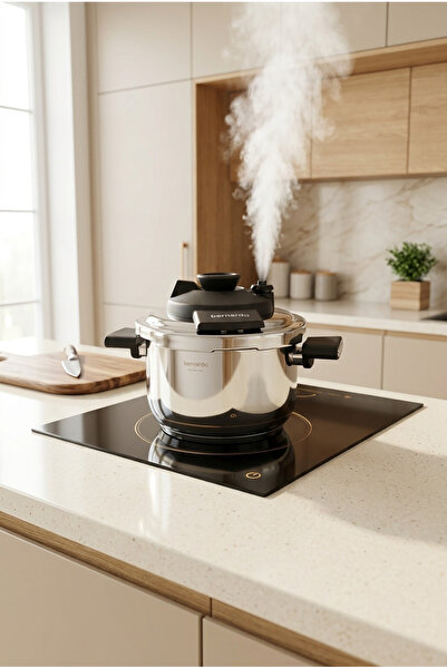Bernardo Smart Cook 2-Piece 4-6L Induction Base Pressure Cooker Set Black