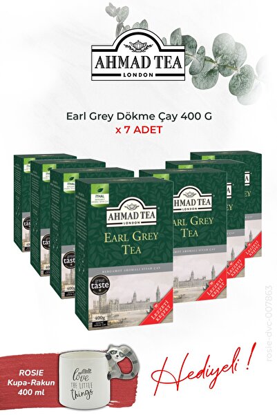 Ahmad Tea 7 Pieces of Early Grey Bulk Tea 400 g and Raccoon Mug Gift