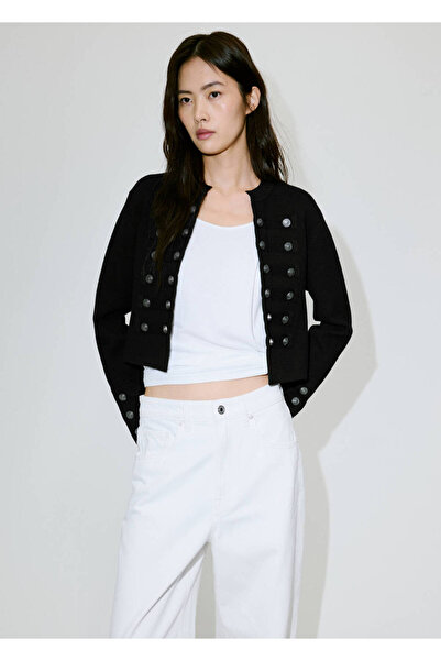 MANGO Woman Fine-knit buttoned jacket