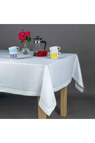 NO BRAND Față de masă elegantă cu design de sirenă 140X240 Albă