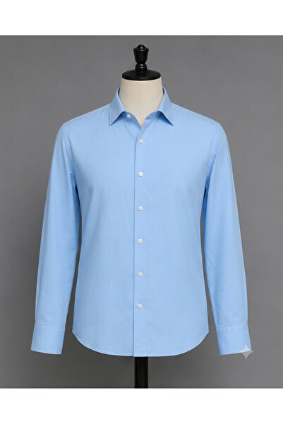 TARZZİNG Men's Long Sleeve Plain Muslin Shirt