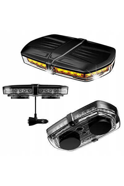NO BRAND Lumină de avertizare LED 237x145x45 mm 12/24V cu priză magnetică cab...
