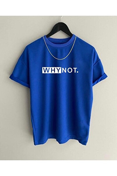 H&GHAMLEGİYİM Μπλουζάκι Unisex Why Not Oversize Crew Neck με στάμπα