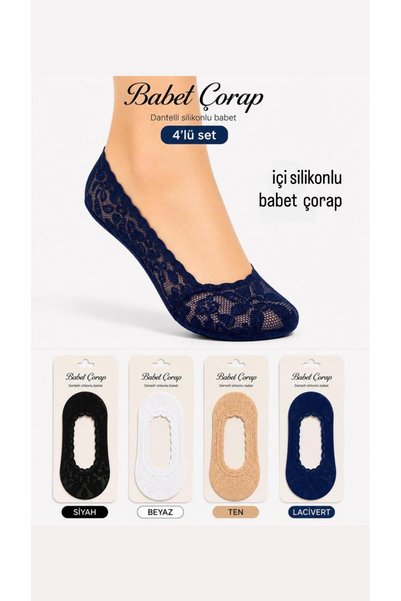 Tarzbabetcorap Women's Micro Ballet Flats Set of 4 Black-White-Tan-Navy Blue