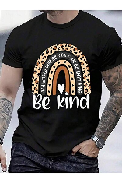01THEONE 100% Cotton Be Kind Boho Leopard Rainbow Kindness Inspirational Cute...