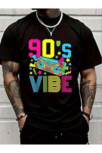 9TAY 100% Cotton 90's Vibe Retro 1990s 90s Style Party Outfit Men Women Short...