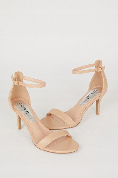 NO BRAND Sandale bej, toc clasic, stiletto, piele ecologică, Coast, 39