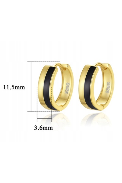 NO BRAND Cercei Cercuri Aurii cu Zirconiu Argint 925 Femei