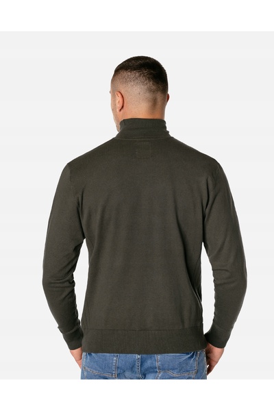 NO BRAND Pulover elegant slim pentru bărbați, guler înalt, clasic, uni, 17 cu...