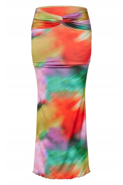 NO BRAND Prettylittlething Fustă Maxi Dreaptă Colorată cu Model Ombre, cu Șnu...