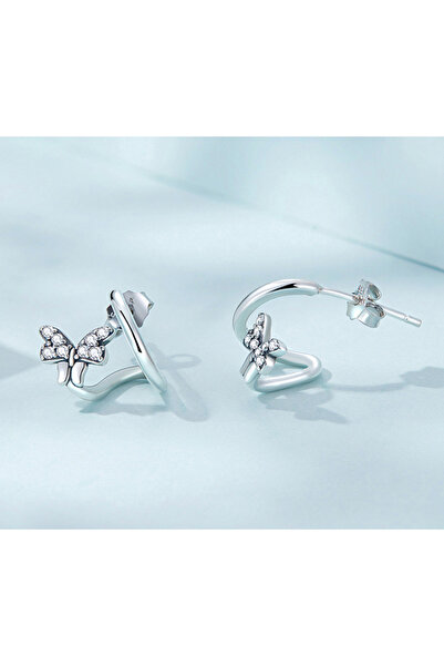 NO BRAND Cercei din argint 925 sterling cu zirconiu, tip știft, pentru femei