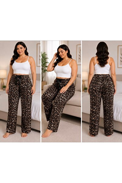 Lady Queen بنطلون بيجامة من الليكرا والفسكوز مقاس كبير 6020