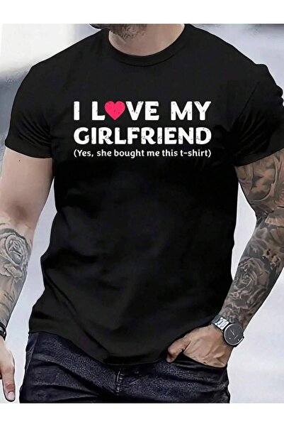 LİNA06 100% Cotton I Love My Girlfriend Yes She Bought Me This T-Shirt Men's ...