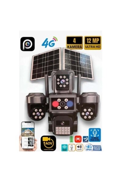 Besta 4G ÇİFT SOLAR AOV E-SİM ÖZELLİKLİ 4 KAMERALI KABLOSUZ GÜVENLİK KAMERASI BS-220GS