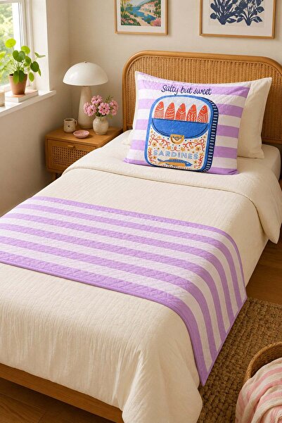 Evdek Single quilted bed runner and pillow set 60x150 cm 6etd5
