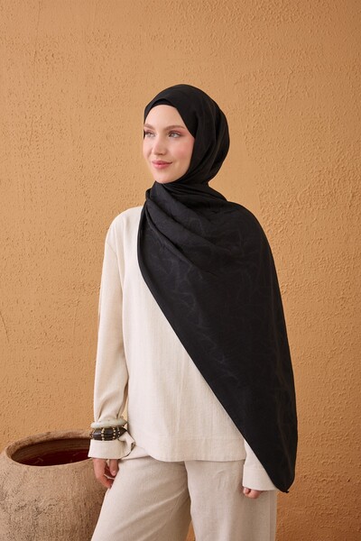 Silk Home Naia Cotton Shawl Aris Black
