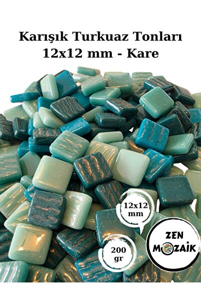 Zen Mozaik Sanatsal Mozaik Çalışmalarınız Için 12X12 Mm - Kare Cam Mozaik Taşı