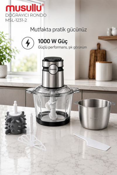 Musullu MSL-1231-2 Meat Max 4 Litre Geniş Hazneli Doğrayıcı Rondo - Çırpma & ...