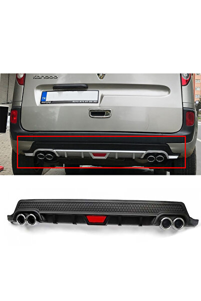 HasAkman Renault Kangoo Siyah Difüzör Difizör Yuvarlak Egzoz Görünüm Kulaklı Tip