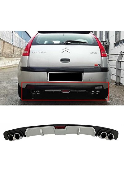 HasAkman Citroen C4 Gri Difüzör 4 Krom Egzoz Görünümlü Difizör Arka Ek Body K...