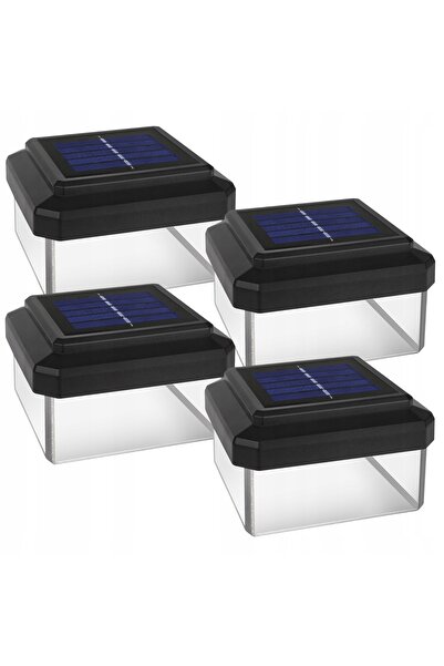 Greenbluespice 4x Capac solar LED pentru stâlp de iluminat de grădină 100x100