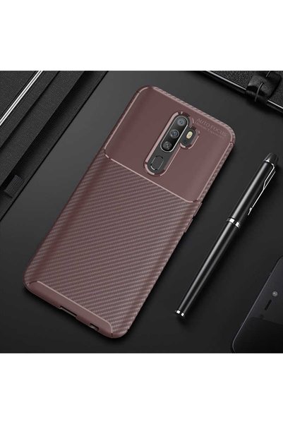 Ahlttiba Compatible Case for Oppo A9 2020 Carbon Designed Slim Protect Camera...
