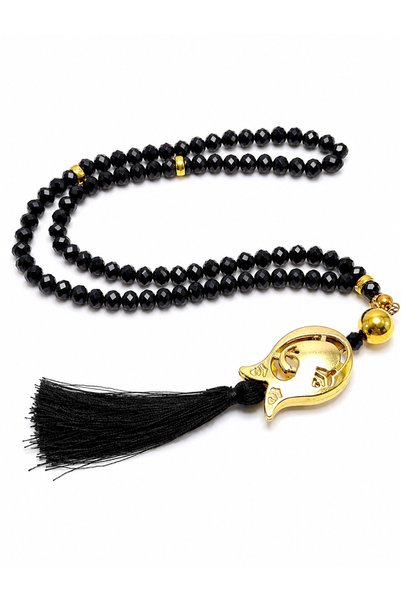 Deniz Elmasları Crystal Prayer Beads 6 mm with Tulip Tassels |   Crystal Glas...