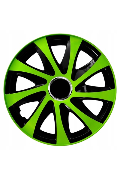 Nrmlife Capace roți negru-verde Drift Extra 13'' 4 bucăți