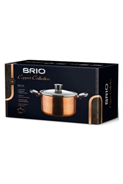 BRIO Oală cu capac de sticlă, Aluminiu ștanțat, Colecția Cupru, Inducție, Amb...
