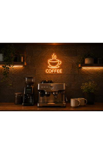 Prime Neon Coffee Kahve Fincanı Neon Tabela Kahve Köşesi Mutfak Dekoru Amber ...