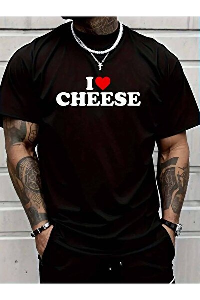 799 تي شيرت قطني 100% بطبعة I Love Cheese - Heart للرجال والنساء، قمصان صيفية...