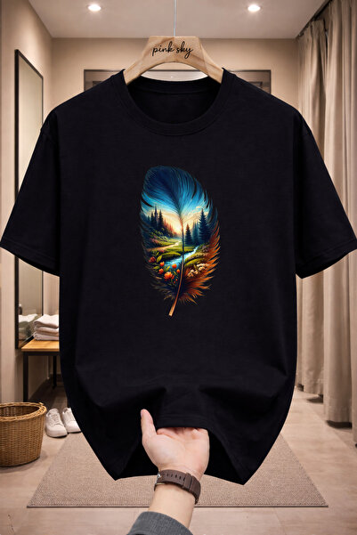 Pink Sky Premium Oversize T-Shirt 100% Cotton Unisex Comfortable Fit Trending...