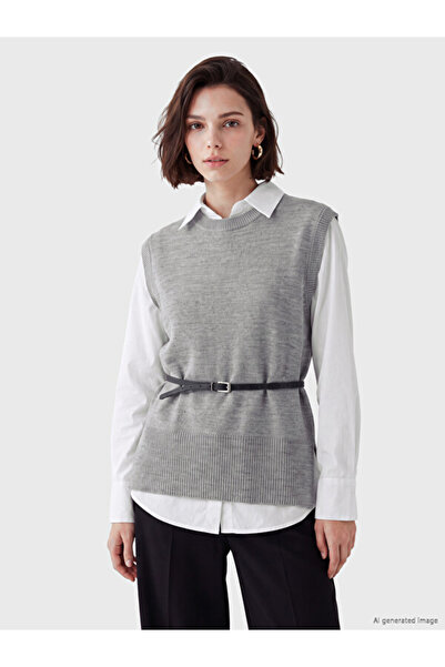 LC Waikiki Sparkling Choices Women's Knitwear Sweater with Waist Belt from Sh...