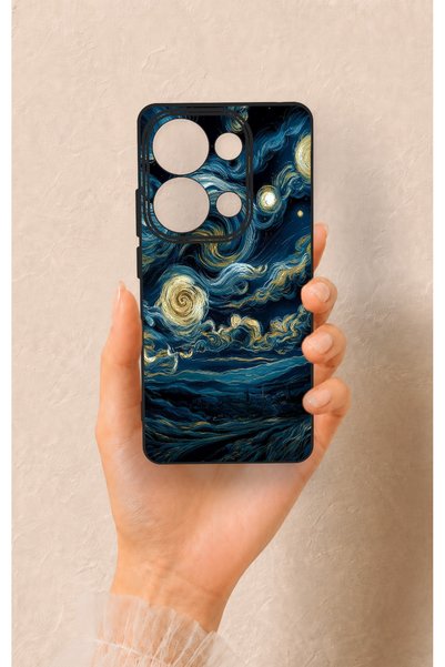 Vip Case Redmi Note 13 Pro 4G Uyumlu Yıldızlı Gece Desenli Silikon Kılıf
